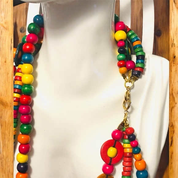 Sassy Jones Colorful 3 Strand Beaded Necklace - Picture 4 of 5